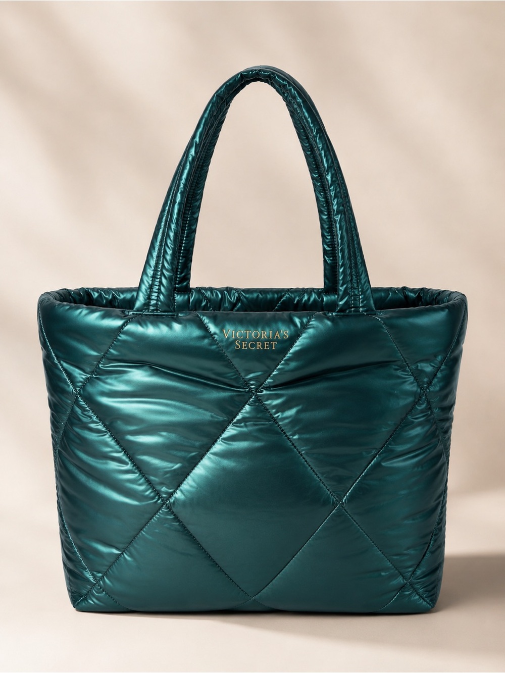 Victoria’s Secret Puffy Quilted Metallic Tote Bag NWT